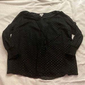 AVA & VIV Black Blouse; size: 1X